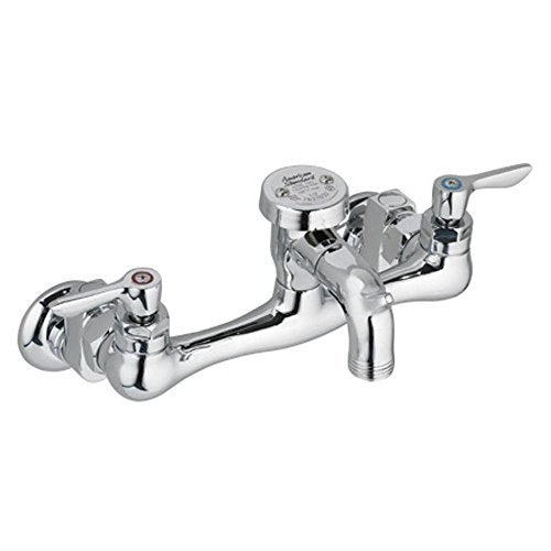 American Standard 8351076002 Exposed Yoke WallMount Utility Faucet with Offset Shanks and Metal Lever Handles Polished Chrome