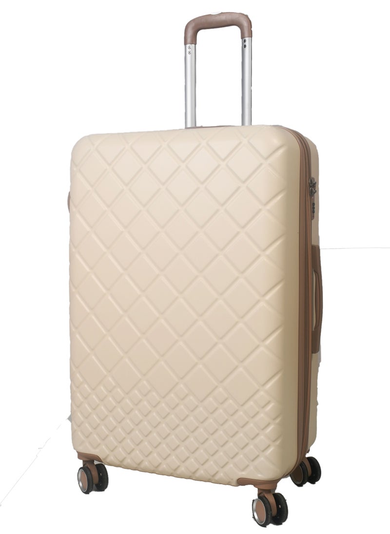 MORANO - Morano Hard-Side Travel Back Luggage Trolley Set, 4 Pcs - Beige with Khaki - Image 1