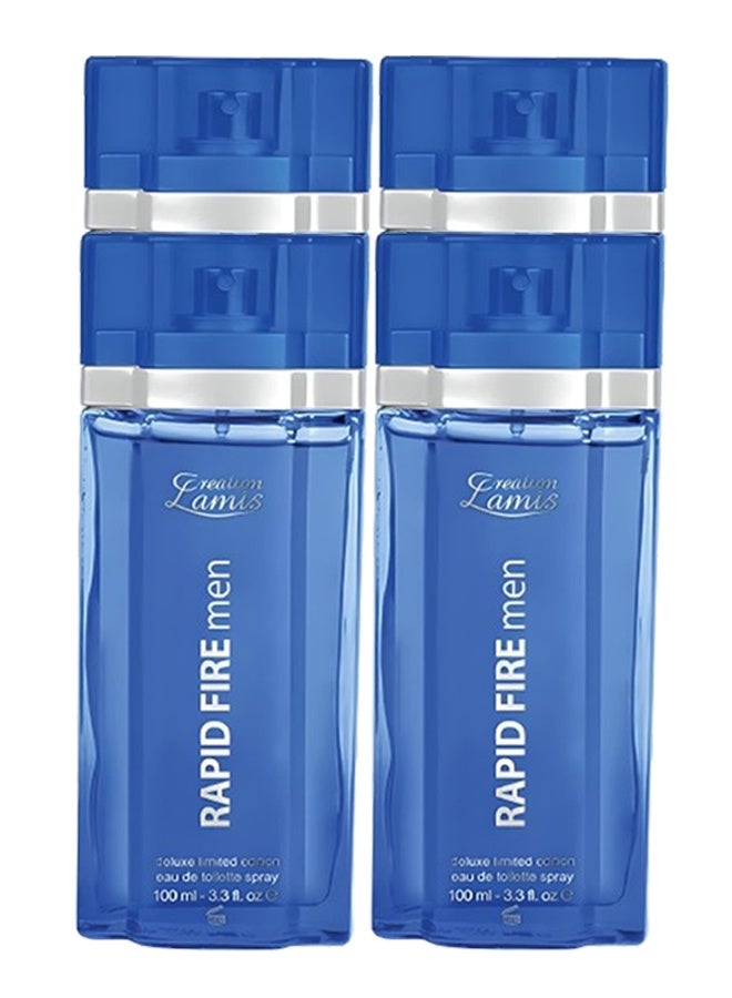 كرياشن لاميس 4 قطع عطر رابيد فاير للرجال 100 مل - Image 1