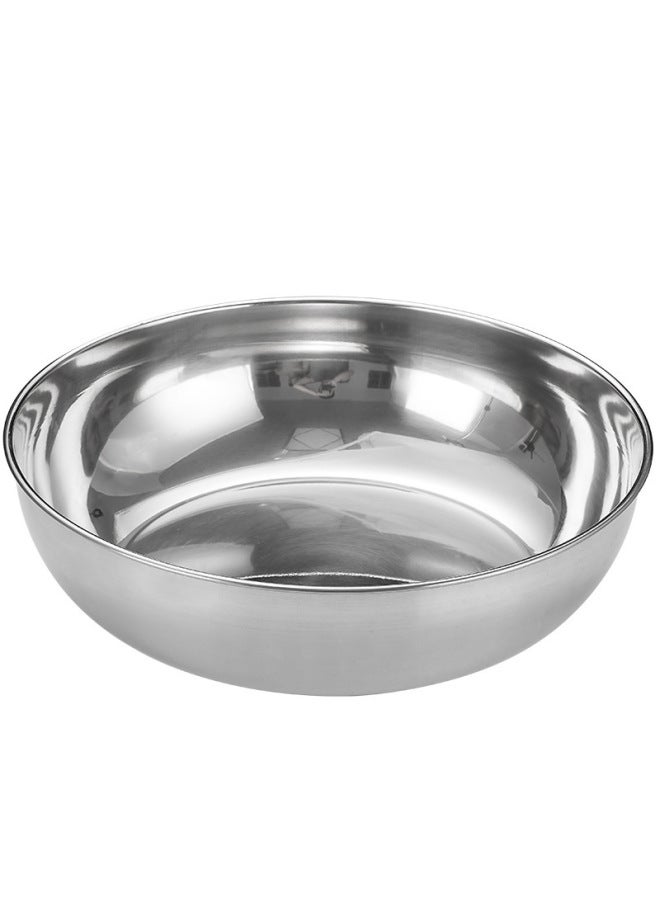 Stainless Steel And Basin Household Multi-purpose Basin Large Size Hair Basin Kneading Basin Salad Bowl Cooking Basin Baking Egg Pot-Specifications:32cm And Basin-color:Opp Bag  - Image 1