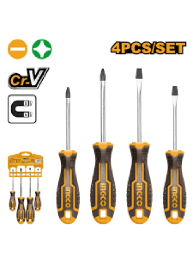 إنجكو طقم مفك 4 قطع يد كاوتش - Image 1