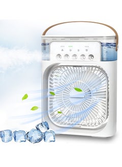 DIGI CORE Portable Air Conditioner Fan Mini Evaporative Air Cooler With 7 Colors LED Light 1/2/3 H Timer 3 Wind Speeds And 3 Spray Modes 5 Spray Holes For Your Desk Nightstand Or Coffee Table Fan Evaporative Air Cooler CX-22 White  - Image 1