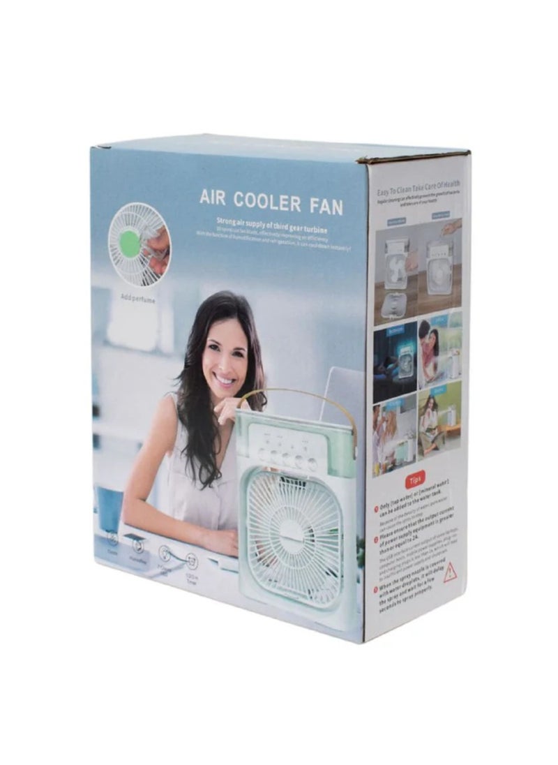 Portable Air Conditioner Fan Mini Evaporative Air Cooler With 7 Colors LED Light 1/2/3 H Timer 3 Wind Speeds And 3 Spray Modes 5 Spray Holes For Your Desk Nightstand Or Coffee Table Fan Evaporative Air Cooler CX-22 White