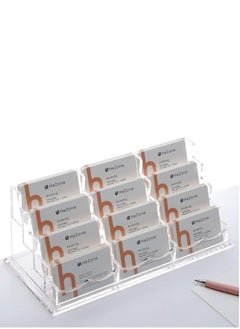 SMARTPOINTS Business Card Holder Display for Desk, 12 Slot 4 Tier Multiple-Clear Acrylic Business Card Stand Set, Holds Approximately 600 Cards(12 Cell H)  - Image 1