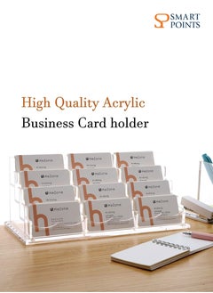 SMARTPOINTS Business Card Holder Display for Desk, 12 Slot 4 Tier Multiple-Clear Acrylic Business Card Stand Set, Holds Approximately 600 Cards(12 Cell H)  - Image 2