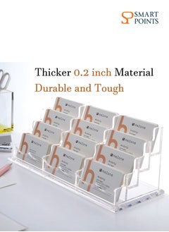 SMARTPOINTS Business Card Holder Display for Desk, 12 Slot 4 Tier Multiple-Clear Acrylic Business Card Stand Set, Holds Approximately 600 Cards(12 Cell H)  - Image 5