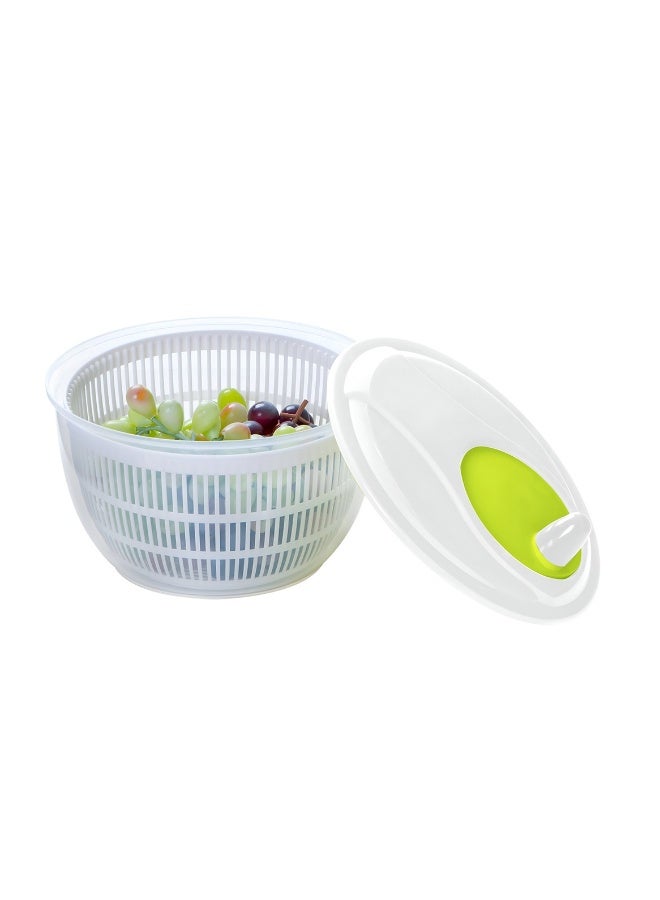 Royalford 4L XL 3in1 Salad Spinner RF12958 Spinner and Lettuce Drain Fast Water Removal and Optimal Salad Preparation Easy to use for fruits and vegetables washing white - Image 1