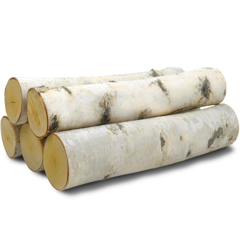 Wilson Wilson Large Birch Fireplace Logs Decorative Natural Bark Home Dcor  155175 in Length 35 in Dia Set of 5 