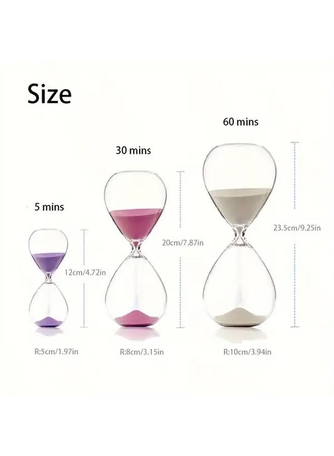 Black 5 Minute Sand Timer Decorative Glass Timepiece For Desk Office Living Room - Image 4