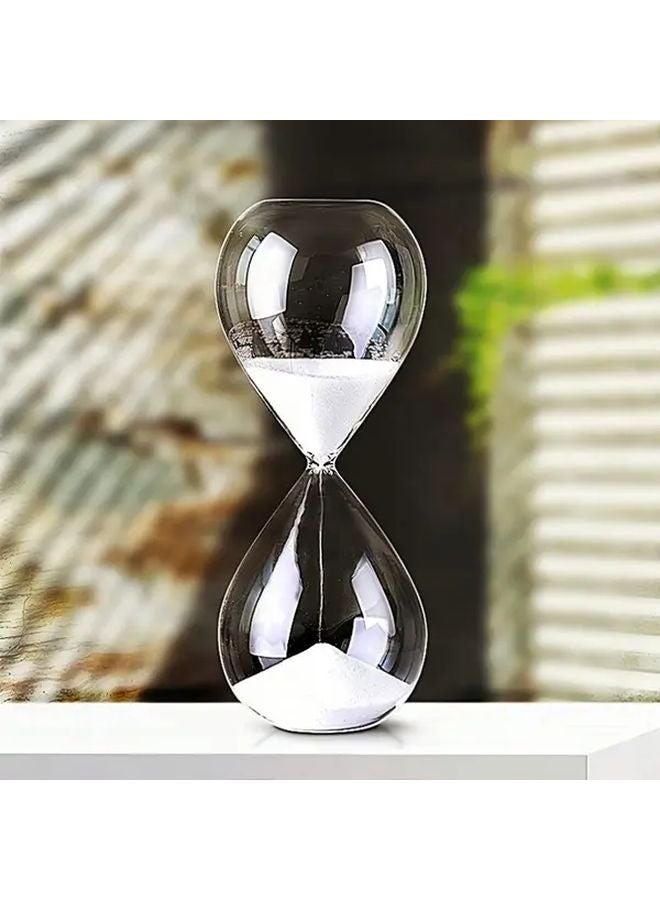 Black 5 Minute Sand Timer Decorative Glass Timepiece For Desk Office Living Room - Image 5