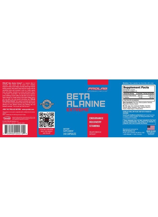 PROLAB Prolab Beta Alanine Extreme Capsules Pack of 240  - Image 4