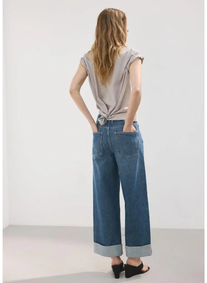 مانجو Wide leg jeans with turn-up hem