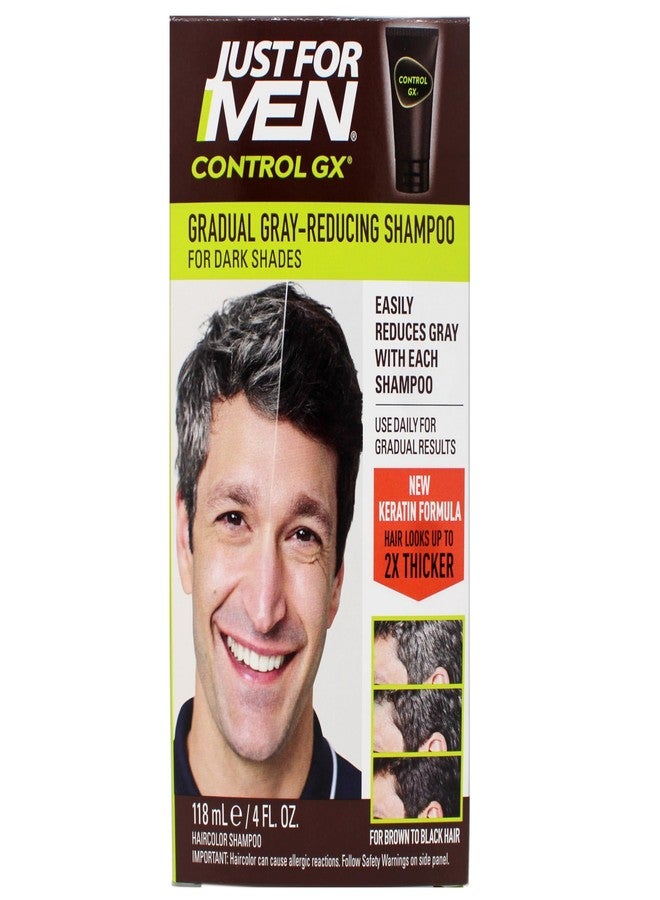 Just for Men Control GX Grey Reducing Shampoo, Gradual Hair Color, 4 fl oz - 4 Pack (Packaging May Vary) - Image 1