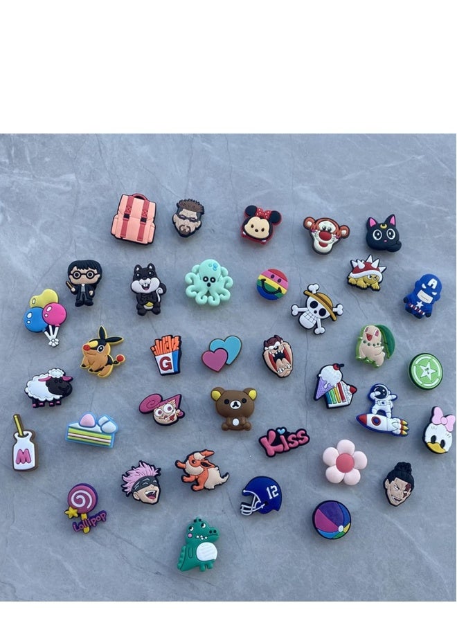Shoe Decoration Charms for Crocs, 100 Pcs Random Pins for Crocs Shoes Sandals Buckle Party Birthday Gift Charms Bracelet Wristband Decorations for Adult Men Women Kids - Image 2