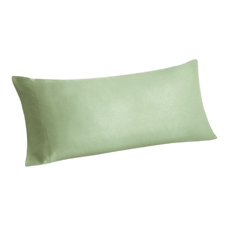 بيديليت غطاء وسادة الجسم بديليت غطاء وسادة طويل القبعات مصنوعة من الخيزران تنفس حريري ناعم وسادة وسادة وسادة تبريد كامل وسادة الجسم للنوم الساخن العرق الليلي (الحكيم الأخضر 20x54 بوصة) - Image 1