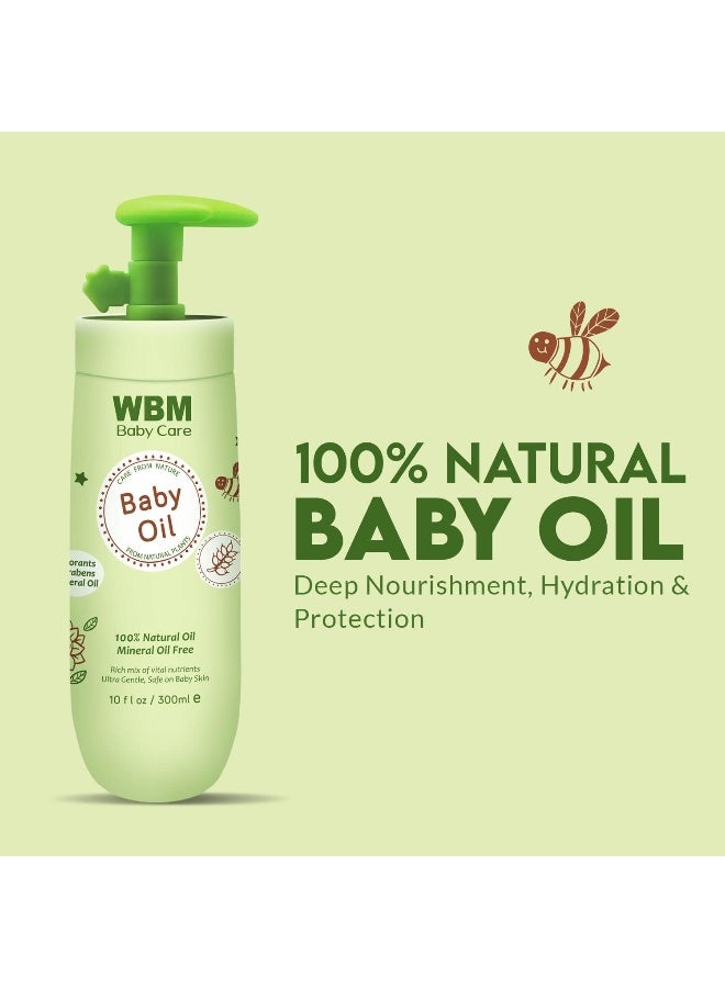 WBM Care Baby Oil | Moisturizing Baby Massage Oil | Mineral Oil-Free with 100% Natural Ingredients and Vitamin E | 10 oz for gentle care and nourishment - Image 2