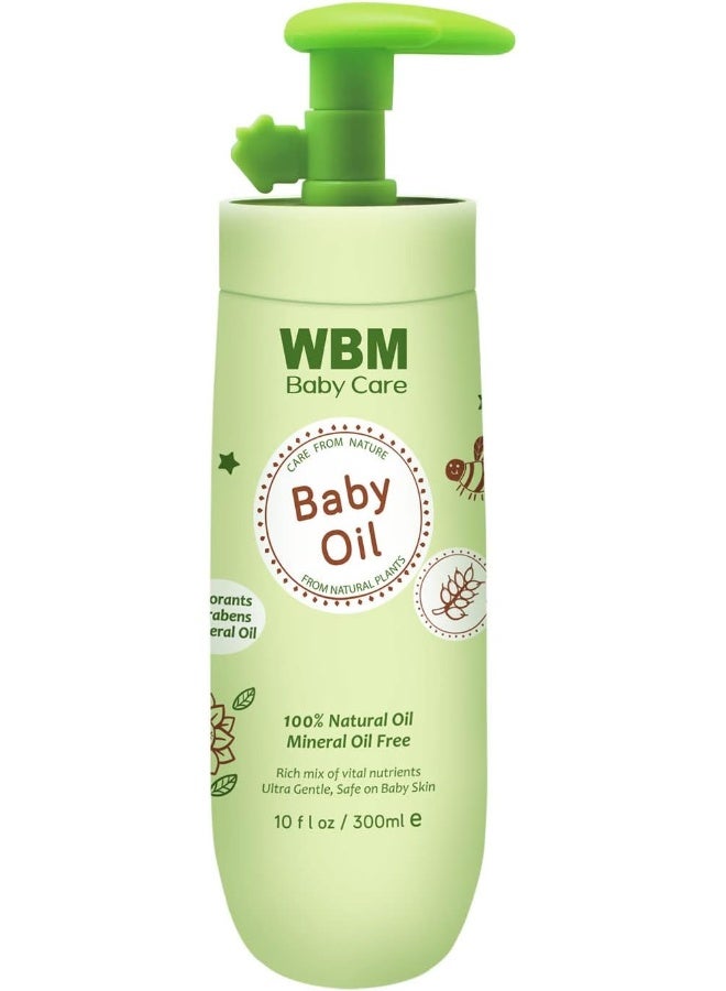 WBM Care Baby Oil | Moisturizing Baby Massage Oil | Mineral Oil-Free with 100% Natural Ingredients and Vitamin E | 10 oz for gentle care and nourishment - Image 1