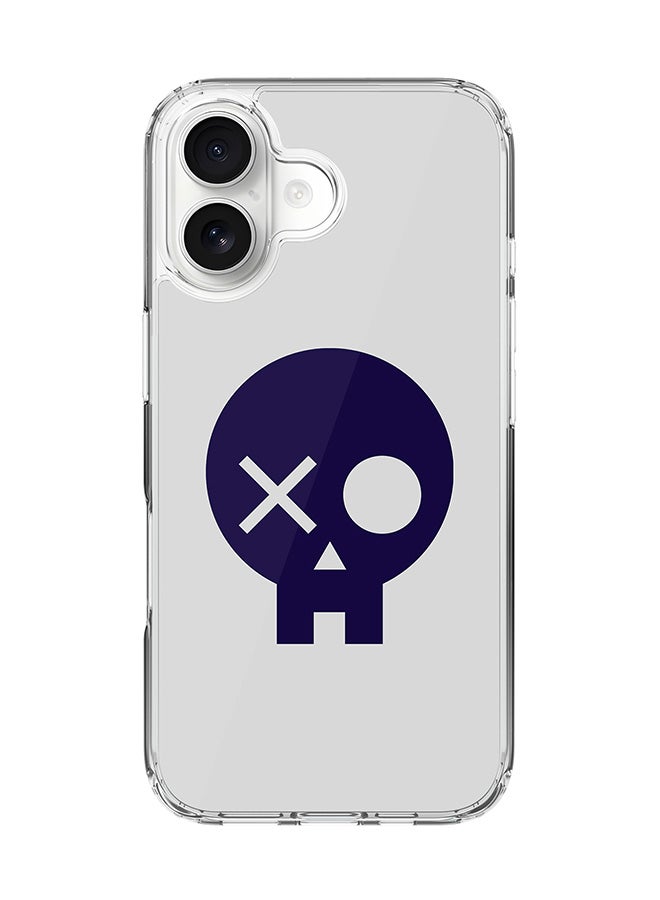 Stylizedd Classic Clear MagSafe Case for iPhone 17 , Hybrid Soft Case Flexible Edges Anti Drop TPU PC Gel Thin Transparent Cover [ Designed for iPhone 17 ] - Skull Patch