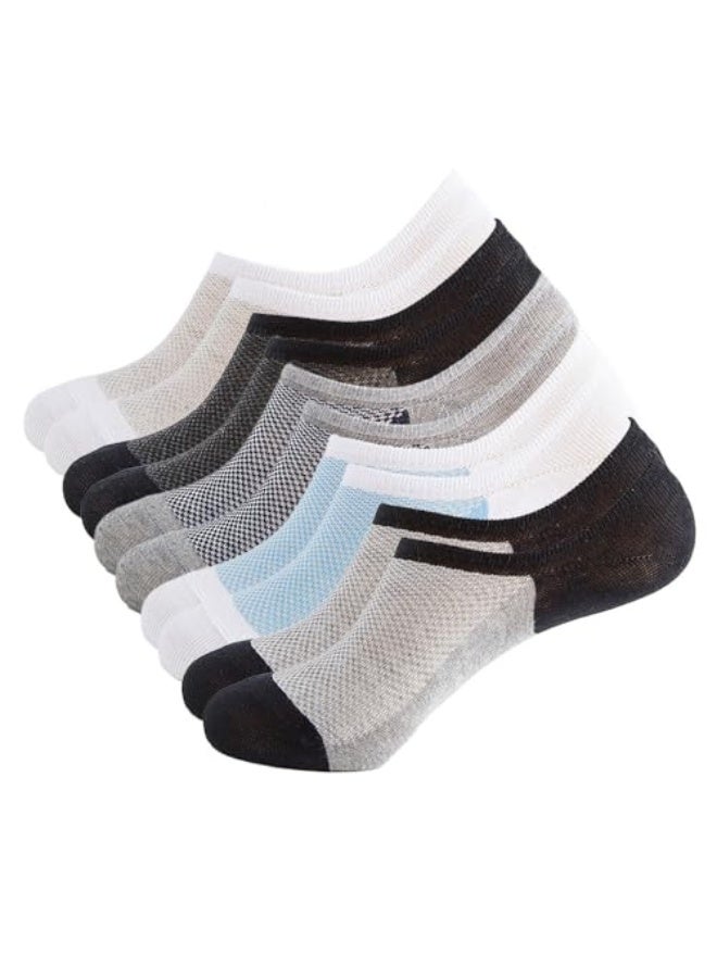 JZS Mens Ankle Athletic Socks, Low Cut Breathable Running Socks, Comfort Sports Trainer Socks, Cotton Casual Non-Slip No Show Socks for Men and Women, Invisible Crew Boat Socks, EUR43-48 - Image 1