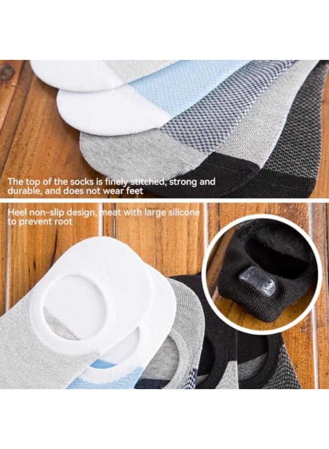 JZS Mens Ankle Athletic Socks, Low Cut Breathable Running Socks, Comfort Sports Trainer Socks, Cotton Casual Non-Slip No Show Socks for Men and Women, Invisible Crew Boat Socks, EUR43-48 - Image 2