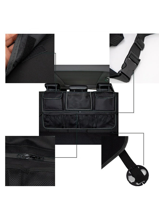 DUNISO Car Boot Organiser Adjustable Straps Waterproof Durable 7 Bags Car Seat Organiser for Easy Hanging Boot Bag Collapsible Waterproof Space Saving Trunk Storage Bag Seat Back Protectors for Car Backseat Cover - Image 5
