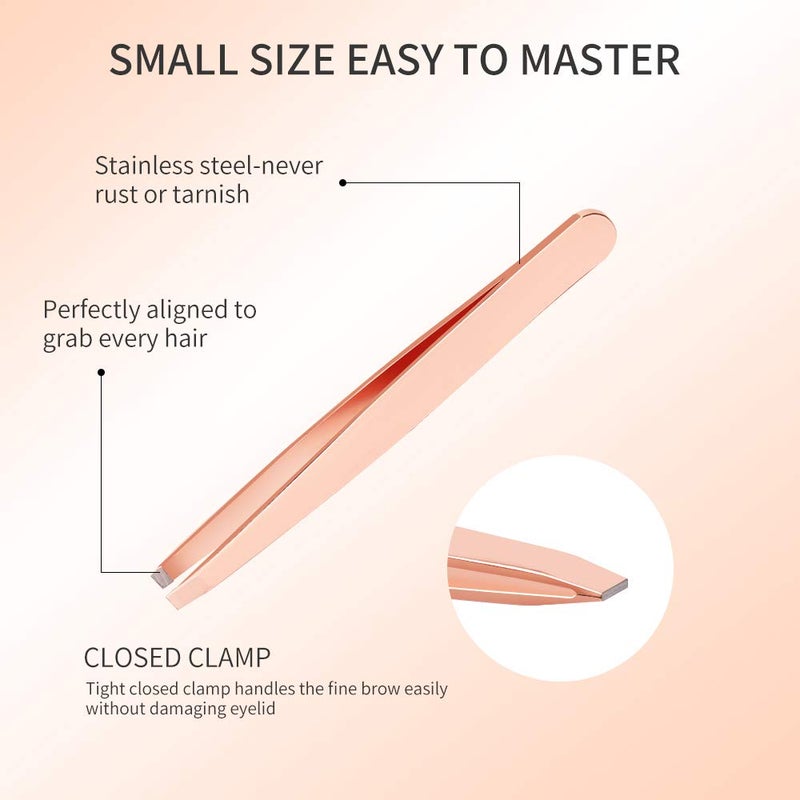 Calary Arroyner 3Pcs Eyelashes Tool Fake Lash Applicator Lash Tools Fake Eyelashes Scissors (Rose Golden) - Image 4