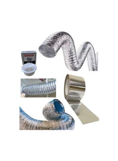 Shams A hobby or chimney that expands to 10 meters and a diameter of 5 inches (12.55 cm) of thermally expandable aluminum for the kitchen hood, gas heater and air conditioner + a special thermal paste roll of 23 yards + a hobby hood with a button to control the opening and closing  - Image 5