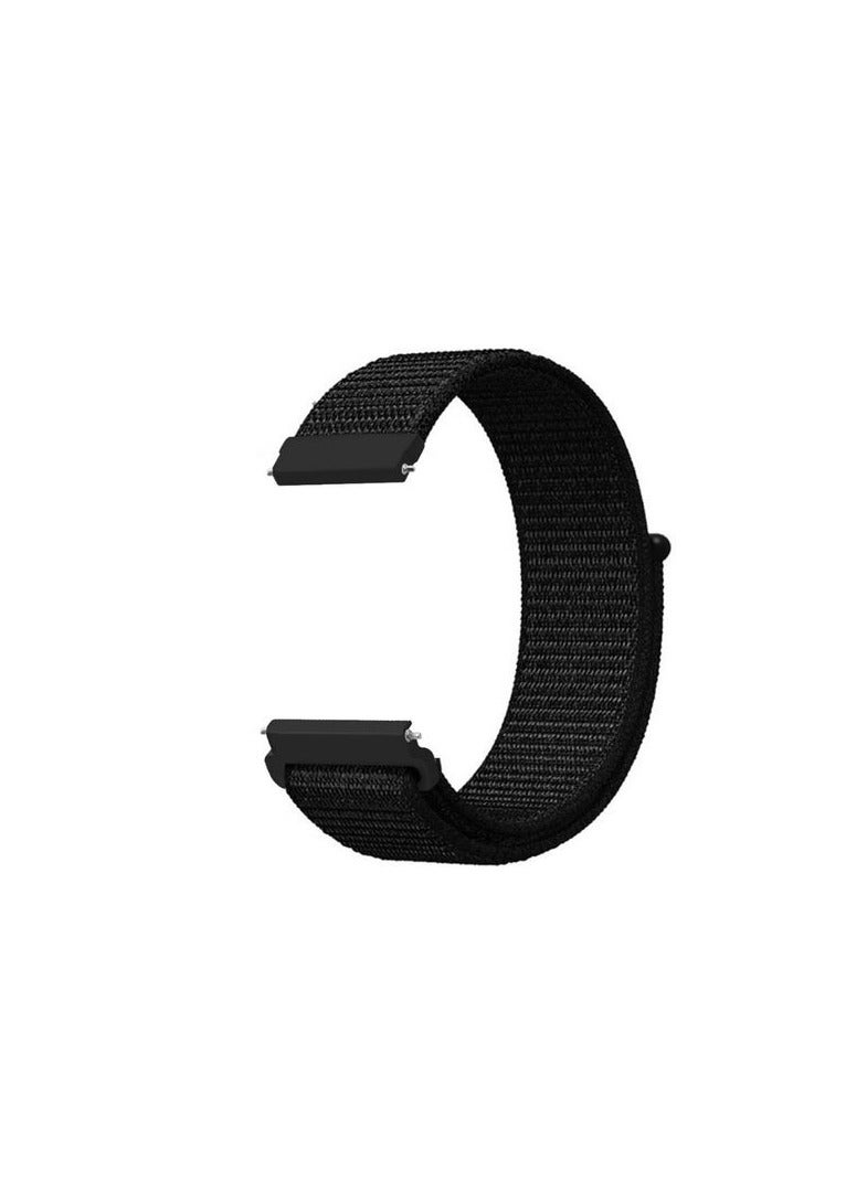 سوار نايلون بديل 20 ملم لساعة جلاكسي 5 برو 45 ملم 5 44/40 ملم - أسود - Image 1