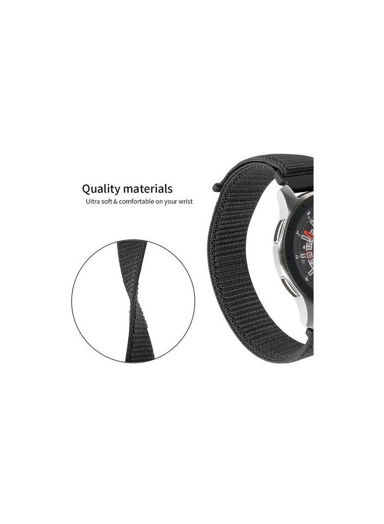 سوار نايلون بديل 20 ملم لساعة جلاكسي 5 برو 45 ملم 5 44/40 ملم - أسود - Image 2