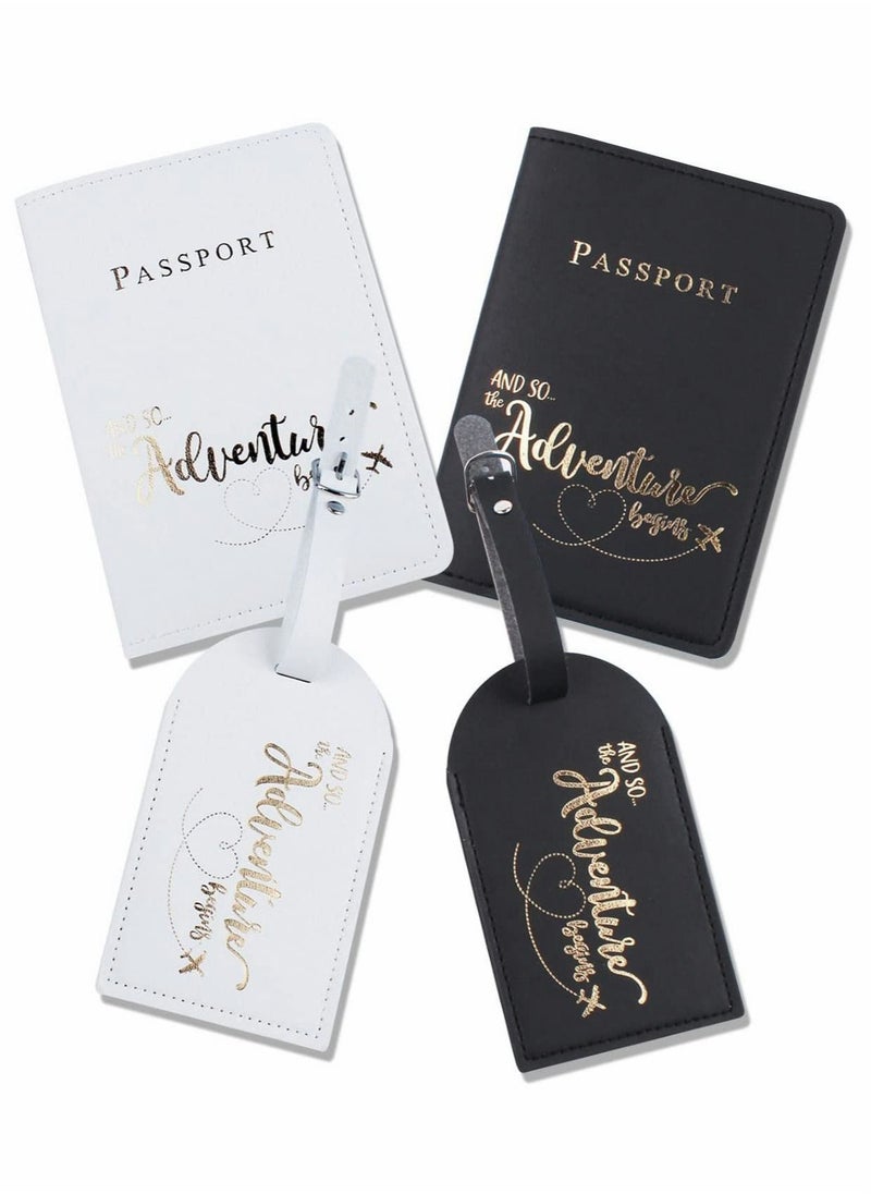 Generic Passport Covers and Luggage Tags Sets, Suitcase Tag Case for Storing Passport Business Cards, Credit Cards, Boarding Passes  - Image 1