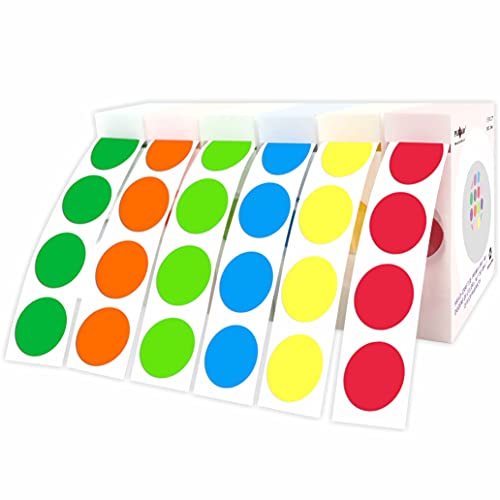 PARLAIM 6000 PCS 34 Inch Round Color Coding Dot Stickers 075 Circle Label in Dispenser Box for Classroom School and Office Green Blue Red Yellow