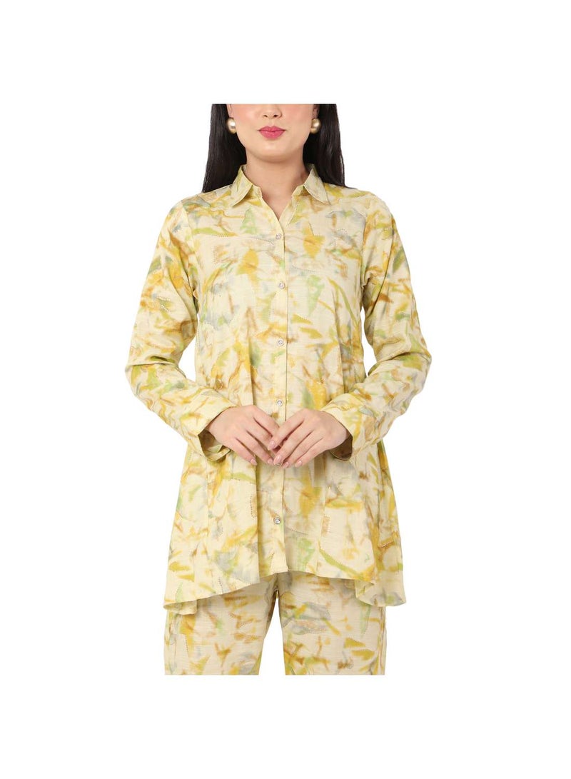 هانا آند سارا طقم جلابية نسائي أنيق مطبوع من الفيسكوز - Image 3