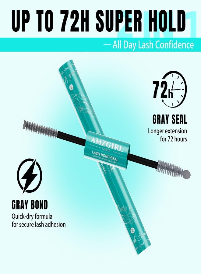 AMZGIRL LASH Gray Lash Cluster Glue Lash Bond and Seal 12ml Waterproof Eyelash Glue 2 in 1 Lash Glue for Clusters with Natural Finish, Clump-Free, No White Residue Eyelash Cluster Adhesive Strong Hold 72H - Image 3