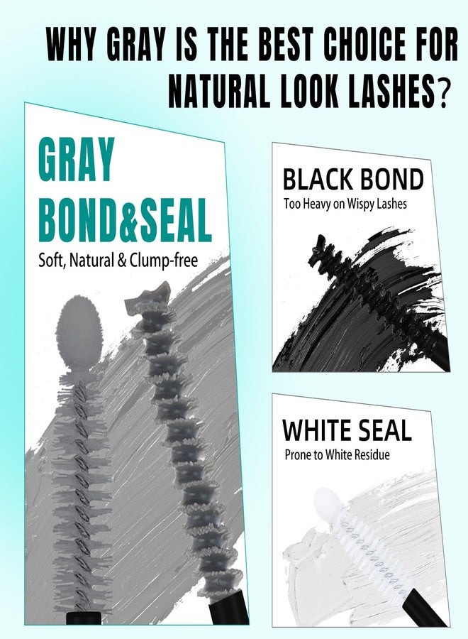 AMZGIRL LASH Gray Lash Cluster Glue Lash Bond and Seal 12ml Waterproof Eyelash Glue 2 in 1 Lash Glue for Clusters with Natural Finish, Clump-Free, No White Residue Eyelash Cluster Adhesive Strong Hold 72H - Image 2
