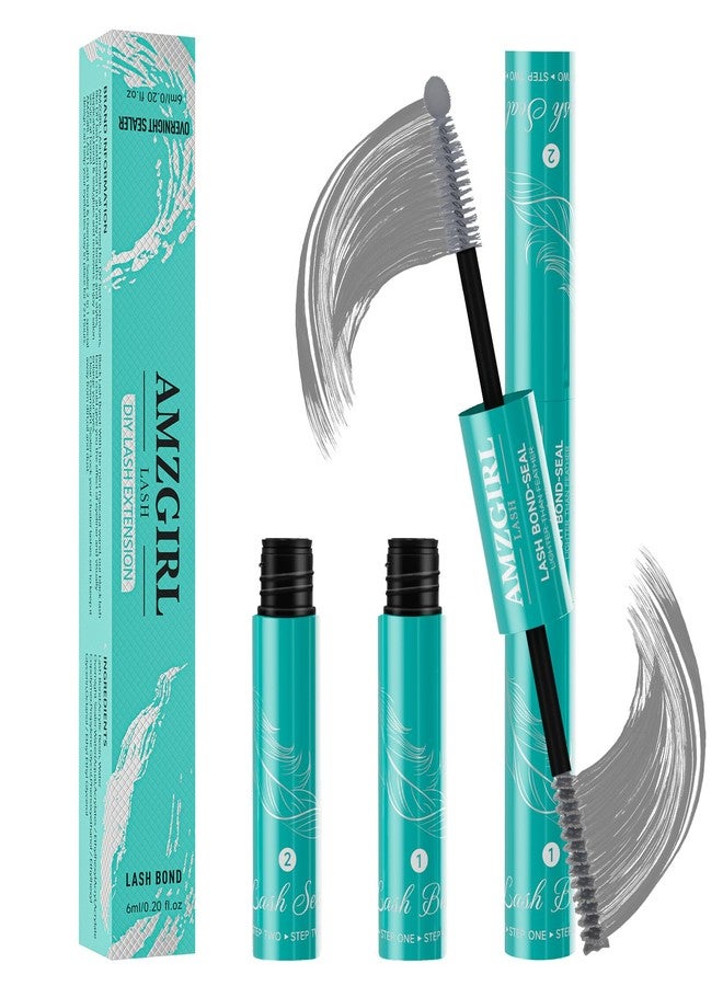 AMZGIRL LASH Gray Lash Cluster Glue Lash Bond and Seal 12ml Waterproof Eyelash Glue 2 in 1 Lash Glue for Clusters with Natural Finish, Clump-Free, No White Residue Eyelash Cluster Adhesive Strong Hold 72H - Image 1