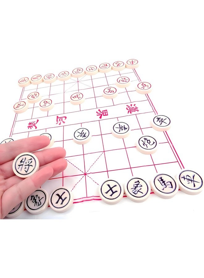 MAGIKON Chinese Chess, Hard Plastic Xiangqi with Plastic Box, 1-1/5-Inch Diameter - Image 4