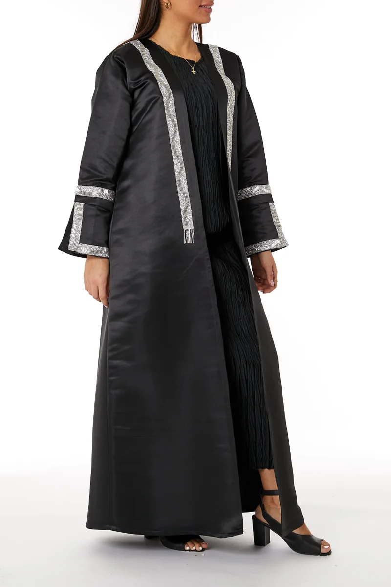 Moistreet  Satin Split Cuffs Abaya for Women | Best Price UAE