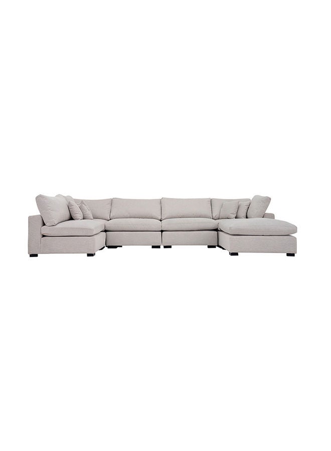 ROYAL FURNITURE Delux Corner sofa with ottomon, 4 seater compatibility soft and hygienic sofa  - Image 1