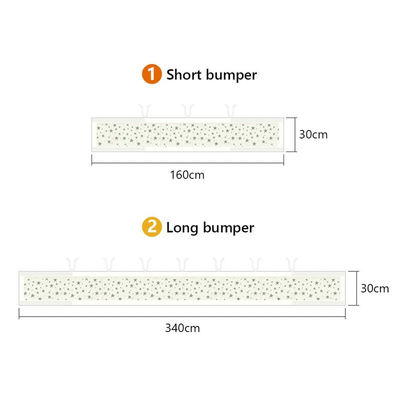 Vicloon Cot Bumper, 2Pcs Breathable Mesh Cot Liner, Crib Rail Cover Baby Crib Bumper, Baby Boys Girls Nursery Breathable Crib Bed Liner Bumper (Star） - Image 2