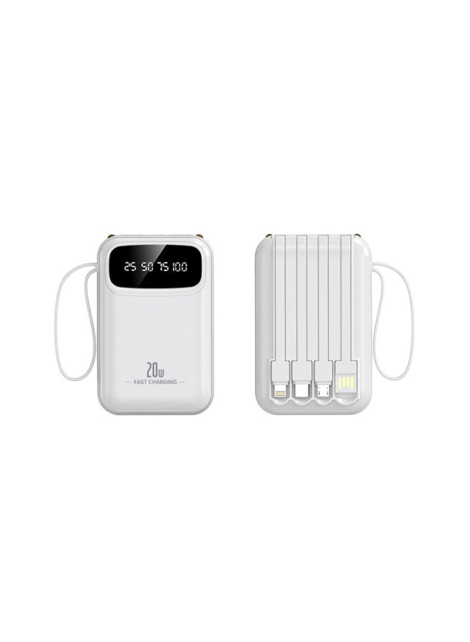 Source Supermarket Dedicated To Self-wired Charging Treasure Large Capacity Mobile Power-Colour:White-Power Supply Capacity:5000 Mah - Image 1