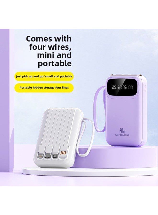 Source Supermarket Dedicated To Self-wired Charging Treasure Large Capacity Mobile Power-Colour:White-Power Supply Capacity:5000 Mah - Image 2