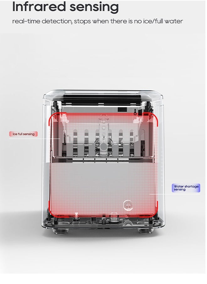 HiBREW - HiBREW Ice Maker Machine Automatic Home Ice Maker Self-Cleaning for Kitchen Office Bar Party 60Hz & 50Hz - Image 1