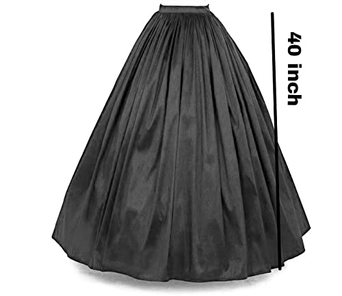 JANAK Girls Full Length Long Flared Silk Skirt (Black), Free Size - Image 2