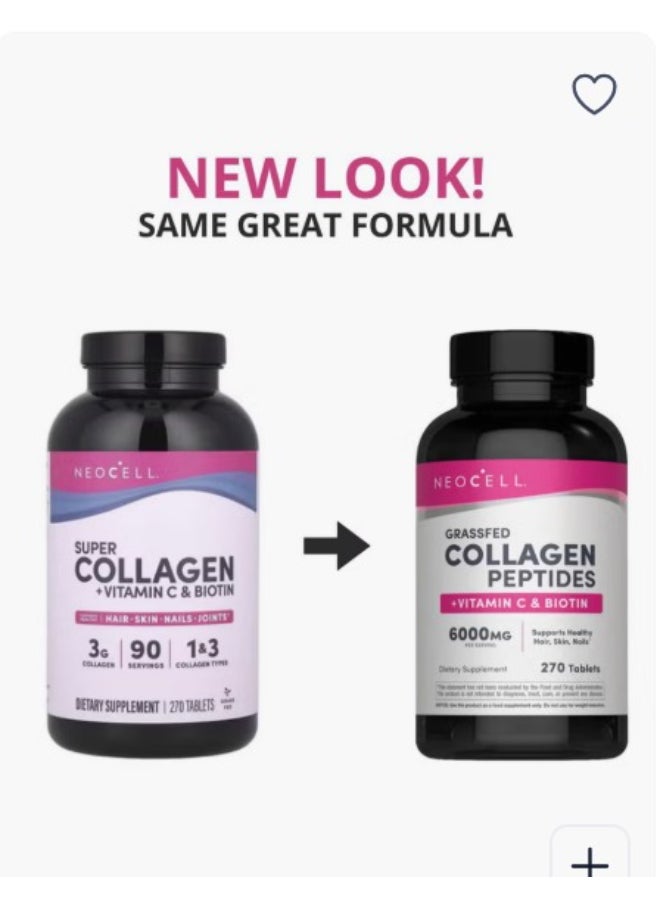 NEOCELL Super Collagen  Vitamin C & Biotin 270 Tablets - Image 2