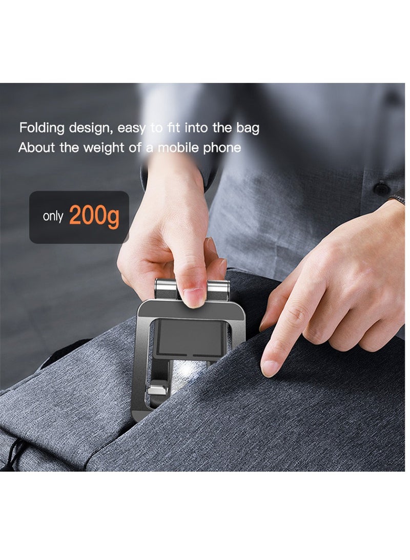 Yesido C97 Aluminum Alloy 360 Angle Adjustable Telescopic Desk Phone Desktop Stand Tablet Phone Holder Black - Image 2