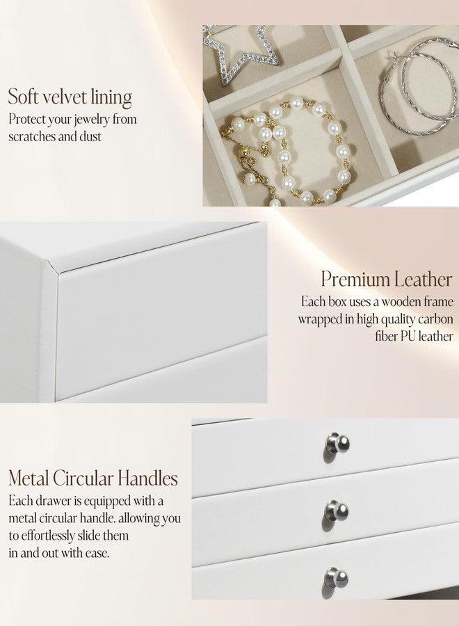 GUKA Large Jewelry Box, Jewelry Case with 10 Drawers for Big and Small Jewelry, Jewelry Storage Organizer for Watch Earrings Necklace Rings Bracelets, Birthday Wedding Gifts, White - Image 4