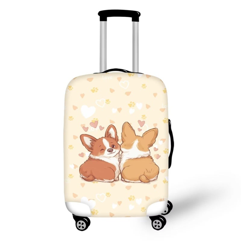 TODIYADDU Kawaii Corgi Tiger Travelling Luggage Cover Washable Suitcase Protector Antiscratch Suitcase Cover Spring Holiday Luggage Suitcase Protective Cover Fits 1832 inch S - Image 2