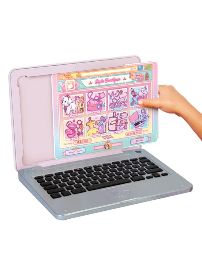 Disney Princess Style Collection Play Click & Swap Toy Laptop | With Phrases & Music | 2 Double-Sided Desktop Screen | Realistic Play | Pretend Play | Fashion Gift Toys for Girls - Image 3