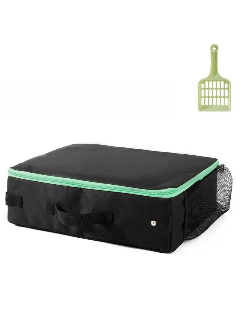 عام صندوق حشوات القطط قابل للطي، وهو صندوق حشوات للقطط محمول للرحلات مصنوع من قماش أوكسفورد. يعد هذا الصندوق مقاومًا للماء، وهو بمثابة حوض لفضلات القطط أو مرحاض متحرك للقطط عندما تخرج معها للخارج. - Image 1