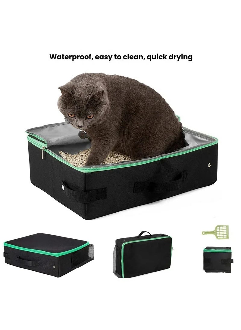 عام صندوق حشوات القطط قابل للطي، وهو صندوق حشوات للقطط محمول للرحلات مصنوع من قماش أوكسفورد. يعد هذا الصندوق مقاومًا للماء، وهو بمثابة حوض لفضلات القطط أو مرحاض متحرك للقطط عندما تخرج معها للخارج. - Image 2